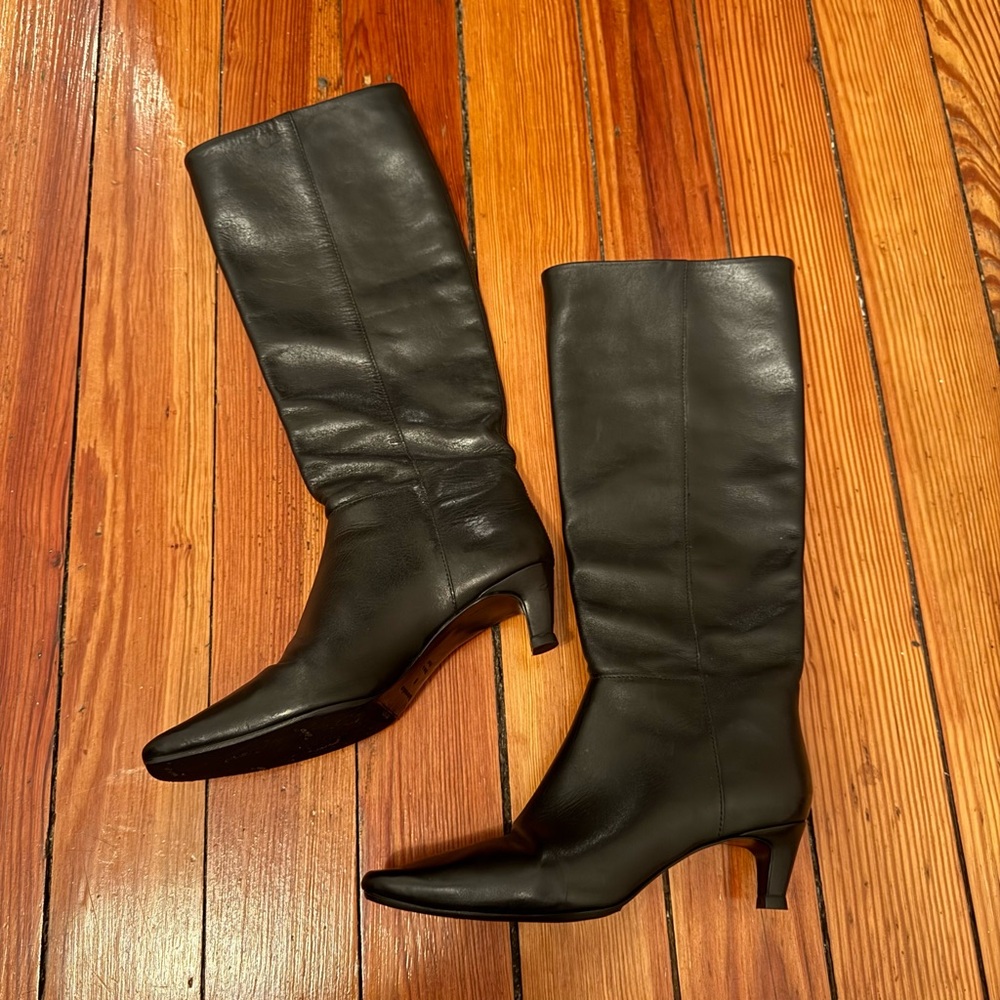 Reformation remy knee high boot in black leather